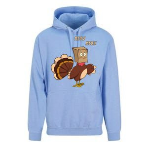 Meow Funny Thanksgiving Turkey Cat Lover Unisex Surf Hoodie