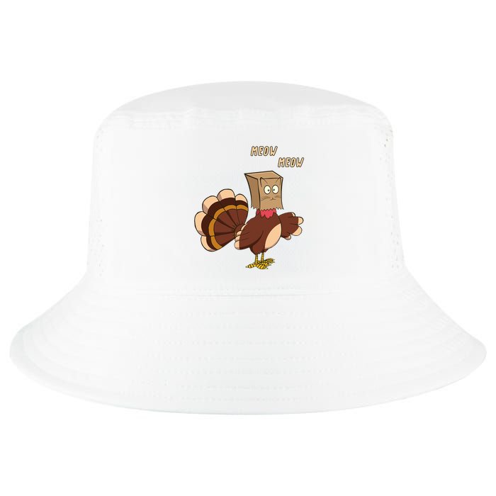 Meow Funny Thanksgiving Turkey Cat Lover Cool Comfort Performance Bucket Hat