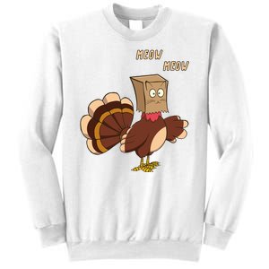 Meow Funny Thanksgiving Turkey Cat Lover Sweatshirt