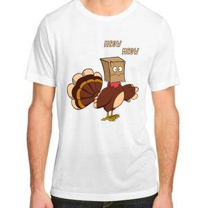 Meow Funny Thanksgiving Turkey Cat Lover Adult ChromaSoft Performance T-Shirt