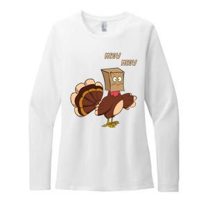 Meow Funny Thanksgiving Turkey Cat Lover Womens CVC Long Sleeve Shirt