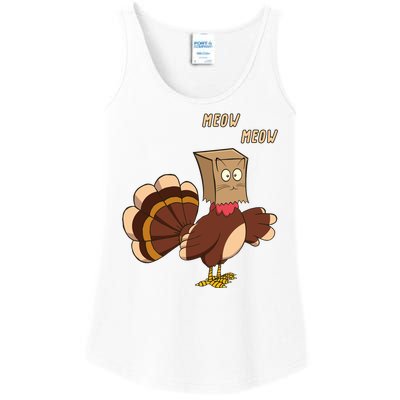 Meow Funny Thanksgiving Turkey Cat Lover Ladies Essential Tank