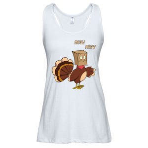 Meow Funny Thanksgiving Turkey Cat Lover Ladies Essential Flowy Tank