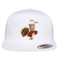 Meow Funny Thanksgiving Turkey Cat Lover Flatbill Hat