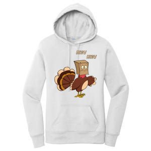 Meow Funny Thanksgiving Turkey Cat Lover Women's Pullover Hoodie