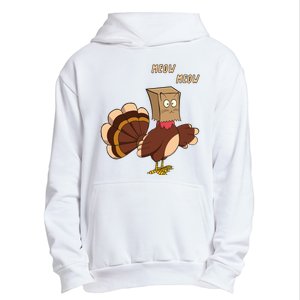 Meow Funny Thanksgiving Turkey Cat Lover Urban Pullover Hoodie