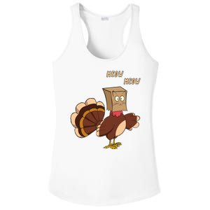 Meow Funny Thanksgiving Turkey Cat Lover Ladies PosiCharge Competitor Racerback Tank