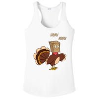 Meow Funny Thanksgiving Turkey Cat Lover Ladies PosiCharge Competitor Racerback Tank