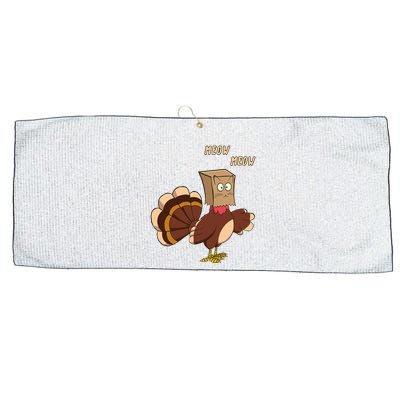 Meow Funny Thanksgiving Turkey Cat Lover Large Microfiber Waffle Golf Towel
