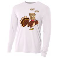 Meow Funny Thanksgiving Turkey Cat Lover Cooling Performance Long Sleeve Crew