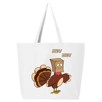 Meow Funny Thanksgiving Turkey Cat Lover 25L Jumbo Tote