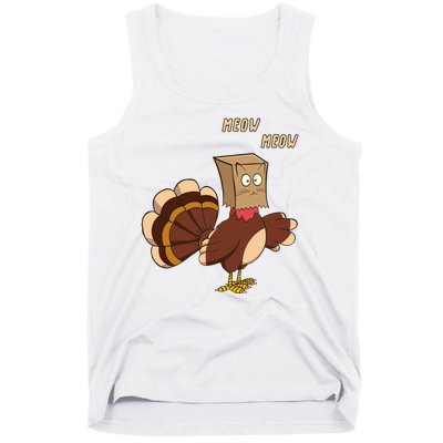 Meow Funny Thanksgiving Turkey Cat Lover Tank Top