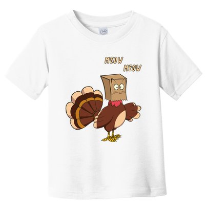 Meow Funny Thanksgiving Turkey Cat Lover Toddler T-Shirt