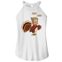 Meow Funny Thanksgiving Turkey Cat Lover Women's Perfect Tri Rocker Tank