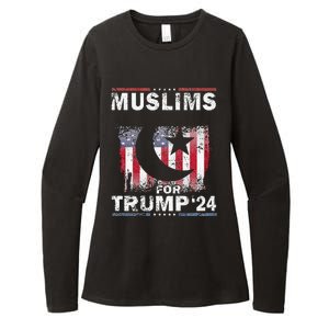 Muslims For Trump 2024 Donald Trump 2024 Elections Usa Flag Premium Womens CVC Long Sleeve Shirt