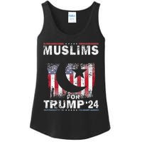 Muslims For Trump 2024 Donald Trump 2024 Elections Usa Flag Premium Ladies Essential Tank