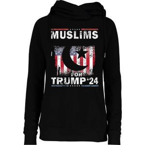 Muslims For Trump 2024 Donald Trump 2024 Elections Usa Flag Premium Womens Funnel Neck Pullover Hood