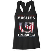 Muslims For Trump 2024 Donald Trump 2024 Elections Usa Flag Premium Women's Racerback Tank