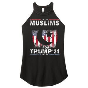 Muslims For Trump 2024 Donald Trump 2024 Elections Usa Flag Premium Women's Perfect Tri Rocker Tank