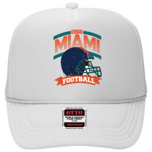 Miami Football Team Supporter High Crown Mesh Back Trucker Hat