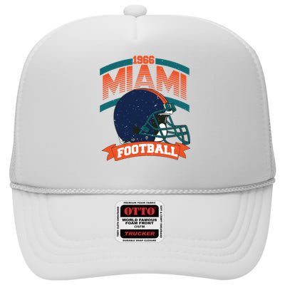 Miami Football Team Supporter High Crown Mesh Back Trucker Hat