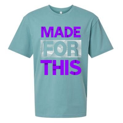 Made For This Purple Color Graphic Sueded Cloud Jersey T-Shirt