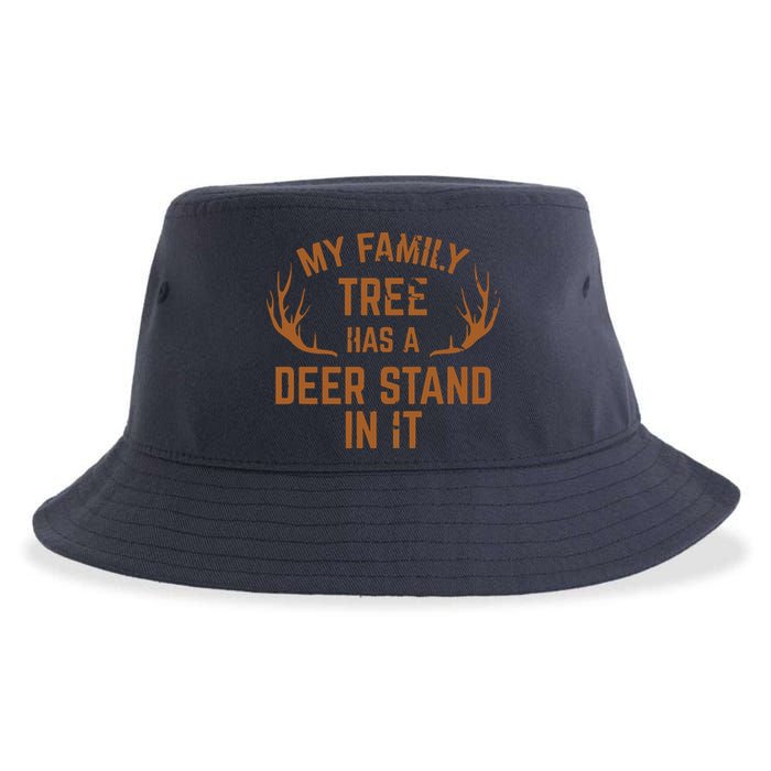My Family Tree Has A Deer Stand In It Hunting Sustainable Bucket Hat