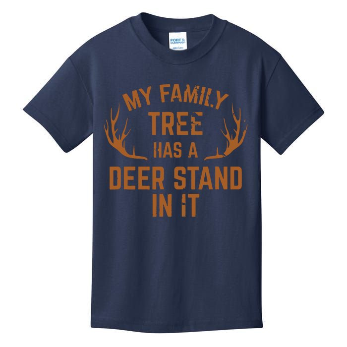 My Family Tree Has A Deer Stand In It Hunting Kids T-Shirt