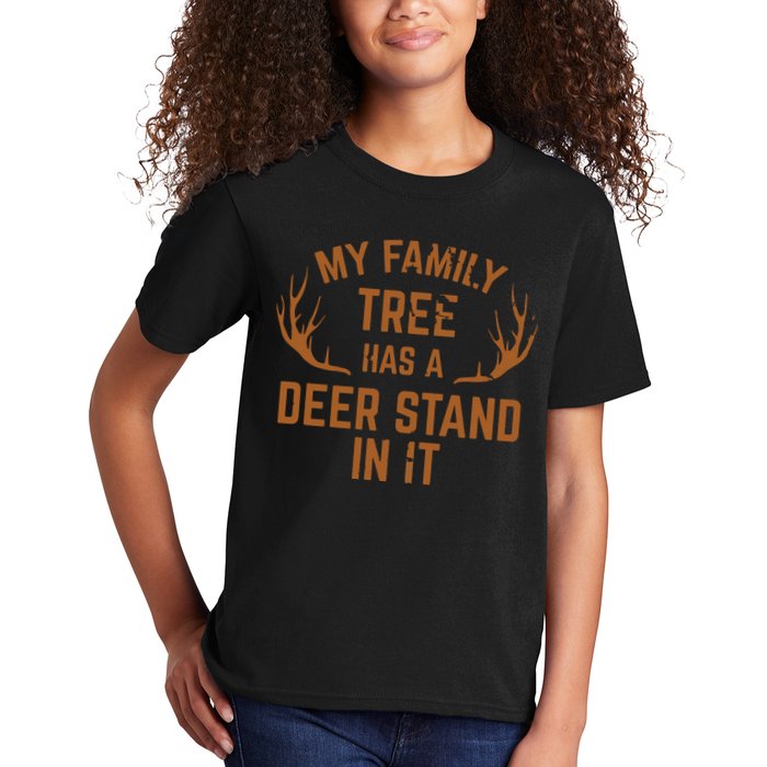 My Family Tree Has A Deer Stand In It Hunting Kids T-Shirt