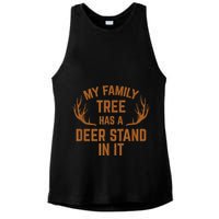 My Family Tree Has A Deer Stand In It Hunting Ladies PosiCharge Tri-Blend Wicking Tank