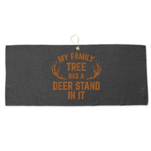 My Family Tree Has A Deer Stand In It Hunting Large Microfiber Waffle Golf Towel