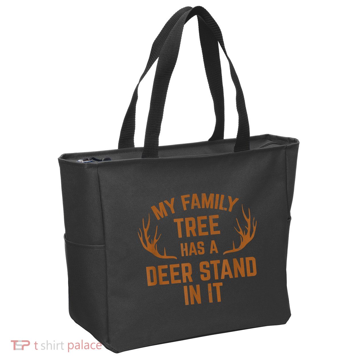 My Family Tree Has A Deer Stand In It Hunting Zip Tote Bag