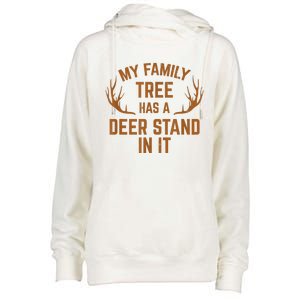 My Family Tree Has A Deer Stand In It Hunting Womens Funnel Neck Pullover Hood