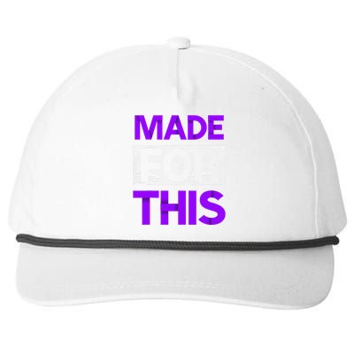 Made For This Purple Color Graphic Snapback Five-Panel Rope Hat