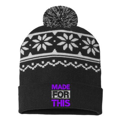 Made For This Purple Color Graphic USA-Made Snowflake Beanie