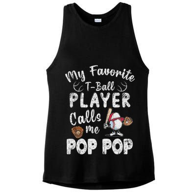 My Favorite T Ball Player Calls Me Pop Pop Ladies PosiCharge Tri-Blend Wicking Tank