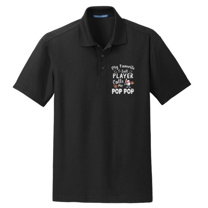 My Favorite T Ball Player Calls Me Pop Pop Dry Zone Grid Polo