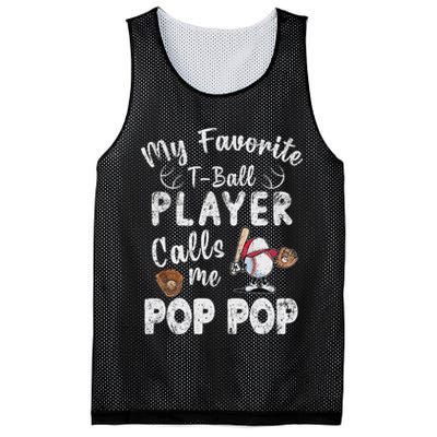 My Favorite T Ball Player Calls Me Pop Pop Mesh Reversible Basketball Jersey Tank