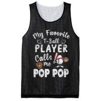 My Favorite T Ball Player Calls Me Pop Pop Mesh Reversible Basketball Jersey Tank