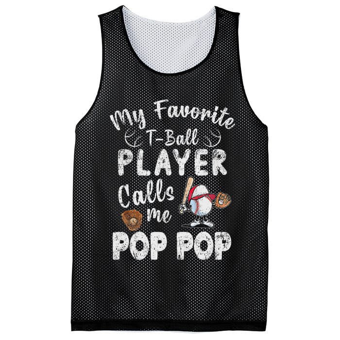 My Favorite T Ball Player Calls Me Pop Pop Mesh Reversible Basketball Jersey Tank