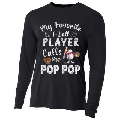My Favorite T Ball Player Calls Me Pop Pop Cooling Performance Long Sleeve Crew