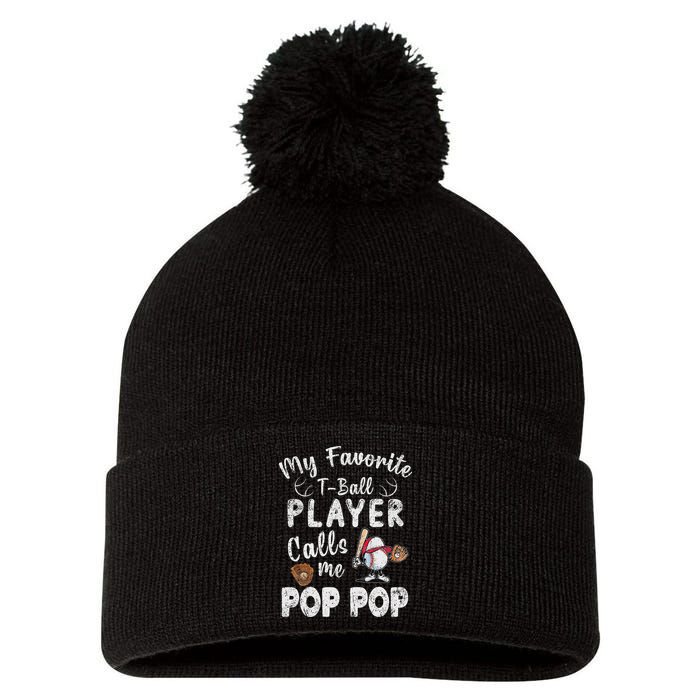 My Favorite T Ball Player Calls Me Pop Pop Pom Pom 12in Knit Beanie
