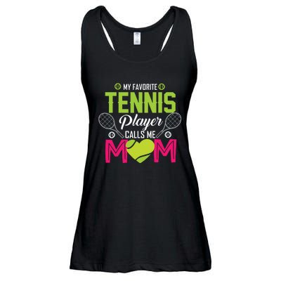 My Favorite Tennis Player Calls Me Mom Funny Gift Ladies Essential Flowy Tank