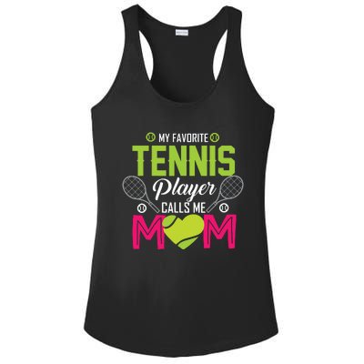 My Favorite Tennis Player Calls Me Mom Funny Gift Ladies PosiCharge Competitor Racerback Tank