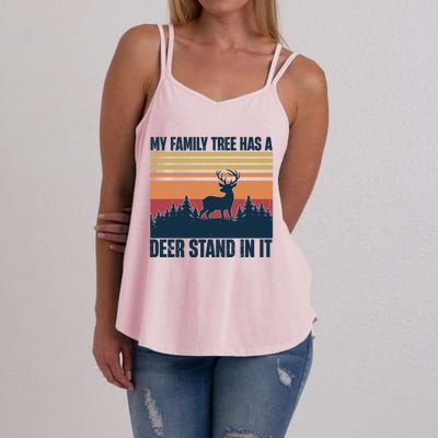 My Family Tree Has A Deer Stand In It Vintage Deer Hunting Premium Women's Strappy Tank