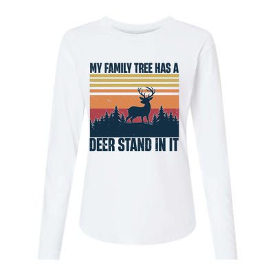 My Family Tree Has A Deer Stand In It Vintage Deer Hunting Premium Womens Cotton Relaxed Long Sleeve T-Shirt