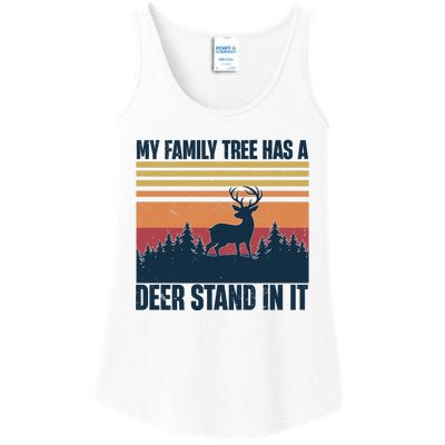 My Family Tree Has A Deer Stand In It Vintage Deer Hunting Premium Ladies Essential Tank