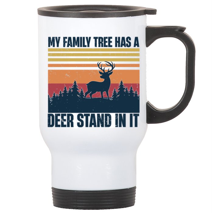 My Family Tree Has A Deer Stand In It Vintage Deer Hunting Premium Stainless Steel Travel Mug