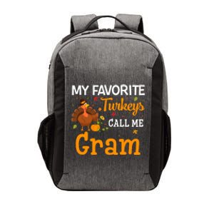 My Favorite Turkeys Call Me Gram Thanksgiving Funny Costume Cool Gift Vector Backpack