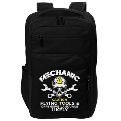 Mechanic Flying Tools Wrench Funny Car Auto Garage Dad Impact Tech Backpack